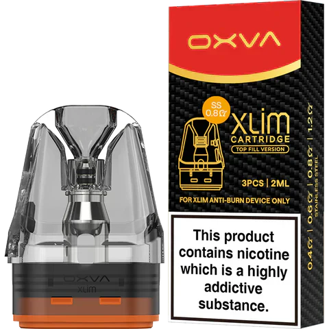 OXVA - Xlim (0.8ohm) Top Fill Cartridges Stainless 2ml, (1PC)